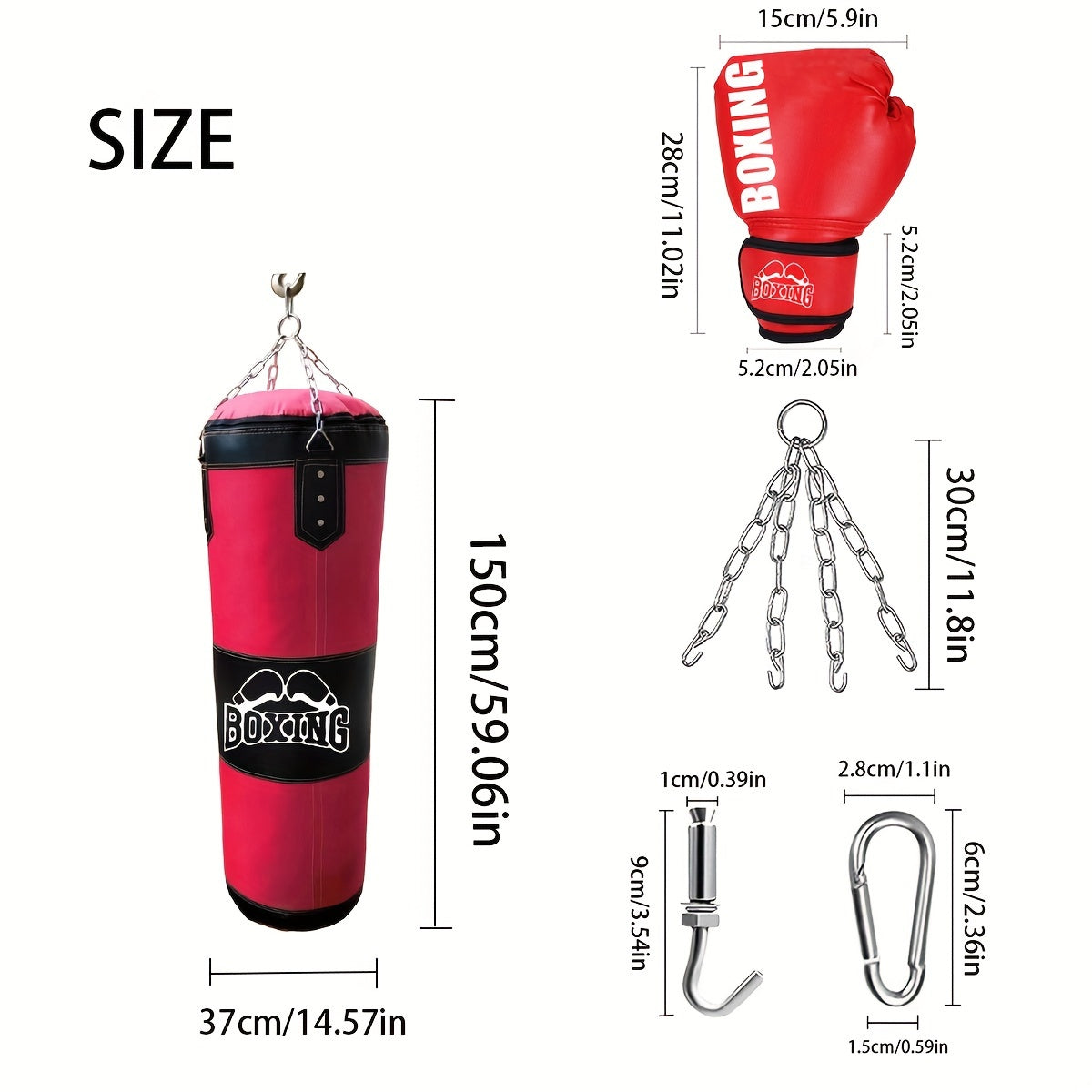 Adult unisex Sanda martial arts boxing bag for MMA training, hanging punching bag