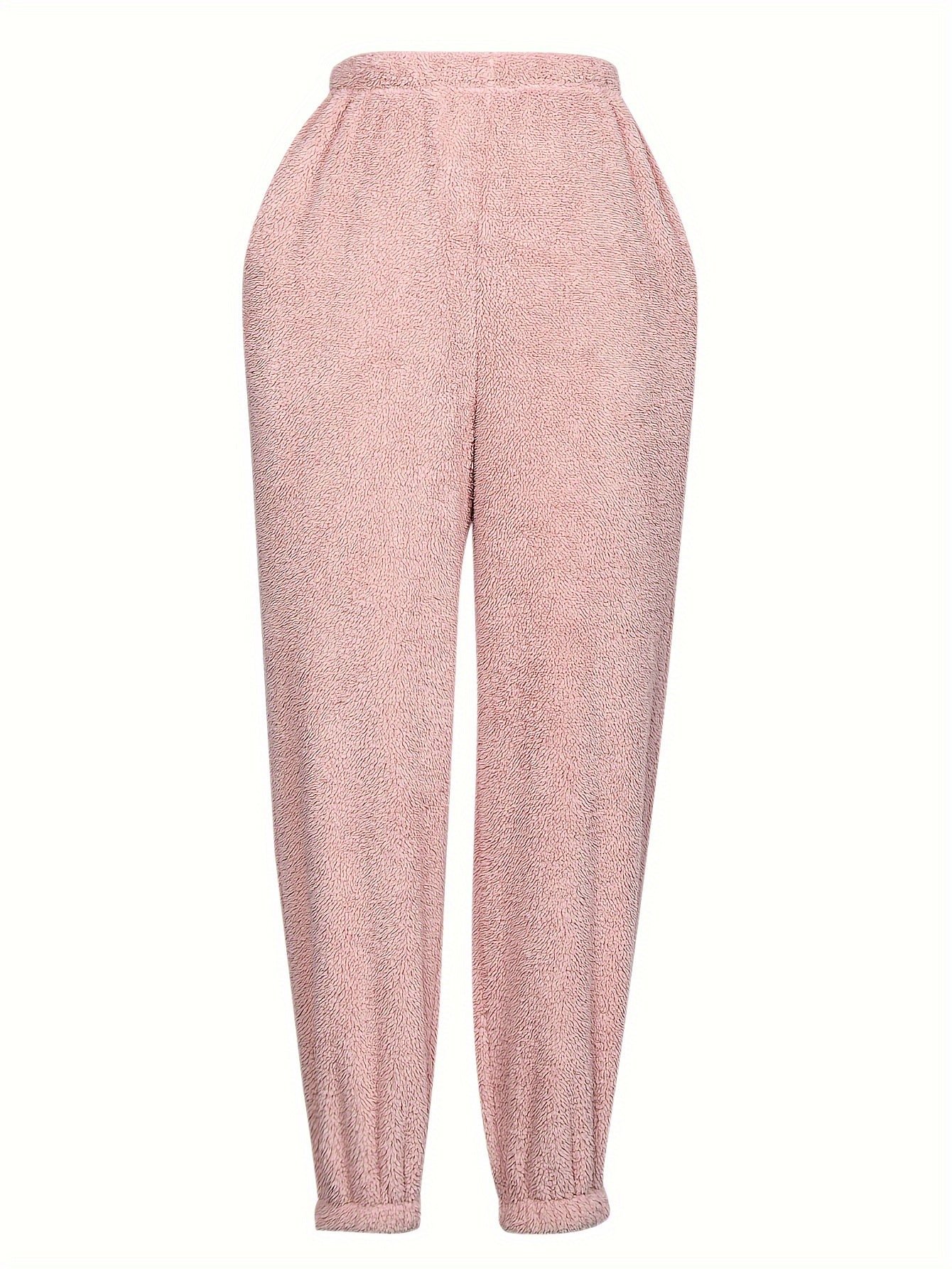 Cozy lounge pants with soft, elastic waistband for women's loungewear and sleepwear.