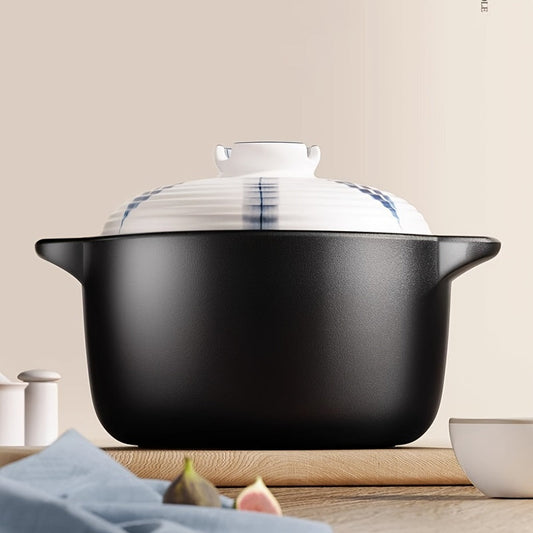 Chinese Cloverleaf Soup Pot, 5 Litre - Versatile, high temperature resistant non-stick casserole perfect for soups, rice dishes, slow cooking, stir-frying, and sautéing. These multi-functional earthenware pots are suitable for induction and direct heat