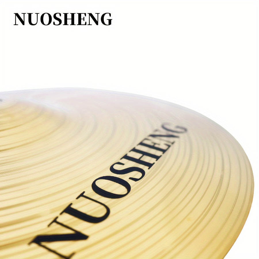 NUOSHENG 40.64 cm Yellow Crash Cymbal, Stainless Steel Drum Cymbal for Practice and Performance