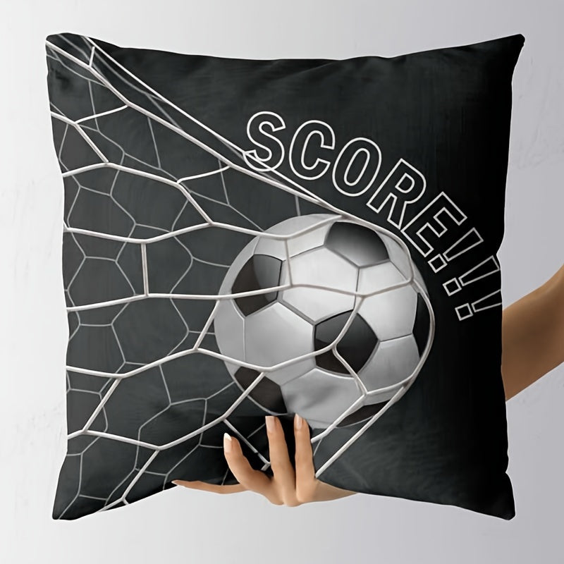 Get the trendsetting Soccer Pattern Pillowcase, perfect for any sports enthusiast. Featuring a stylish Soccer Goal Post design, this Modern Throw Pillow Case is sure to impress. Pillow insert not included. Ideal for Halloween and Christmas gifts.