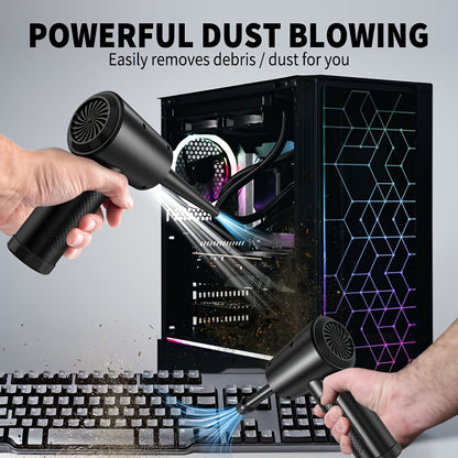 Portable rechargeable dust collector with USB charging, 5.3 KPa suction power, ABS material, multiple attachments for cleaning keyboards, cameras, and cars, keyboard cleaner; modern tech