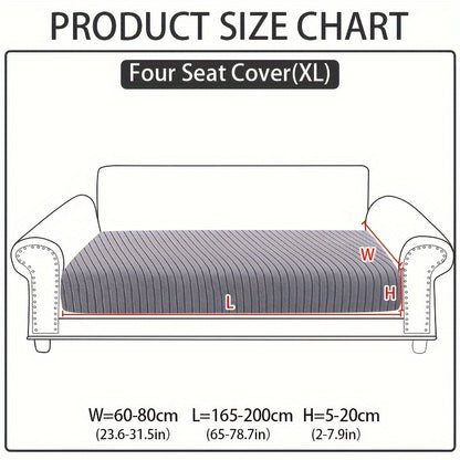 Светло-серая чехол для дивана, разработанный для защиты от царапин кошек, подходит для диванов на 1-4 места, изготовлен из нескользящей, безопасной для домашних животных жаккардовой ткани с рифленой текстурой, идеален для декора гостиной и спальни.