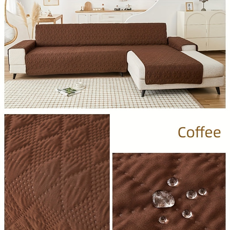 Waterproof, non-slip sofa slipcover with pet-friendly polyester for home or office.