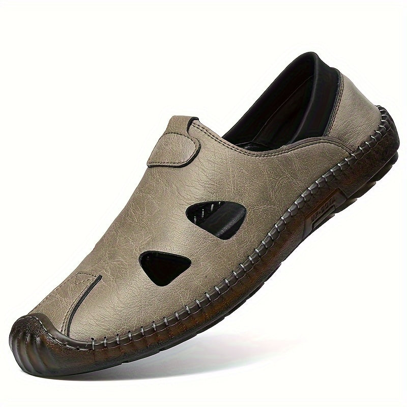 Breathable slip-on sandals for plus size men, perfect for outdoor activities.