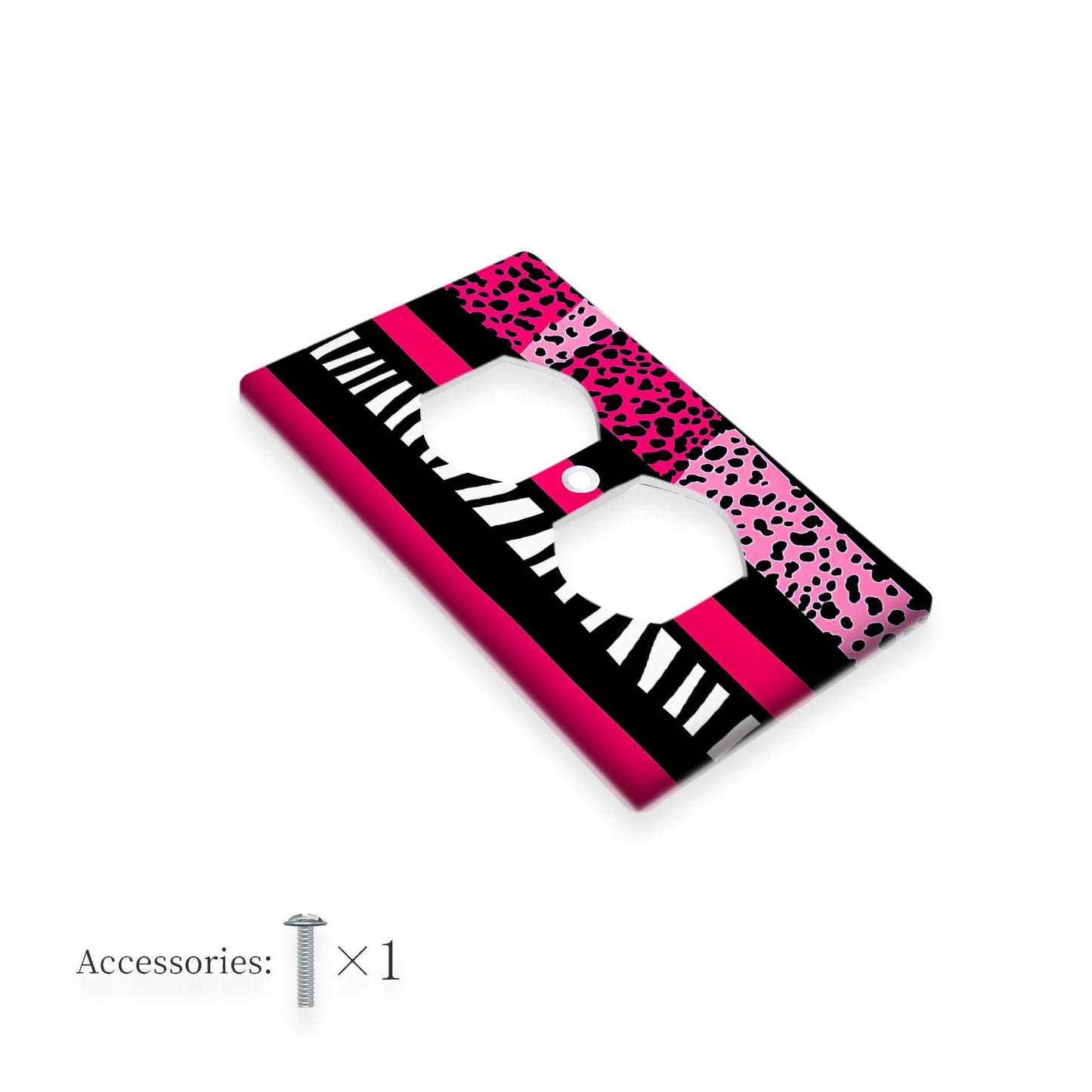 Pink Leopard & Zebra Switch Cover - Decorative Wall Plate for Home Lighting