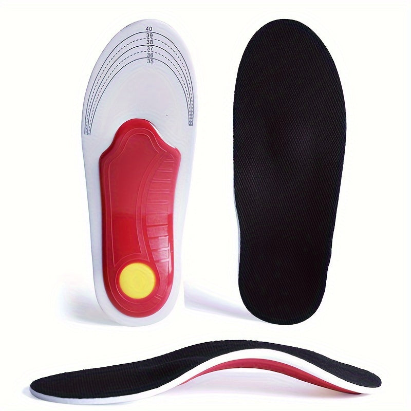 Unisex Arch Support: Black EVA Inserts for Flat Feet, Stabilizes Arch Comfortably