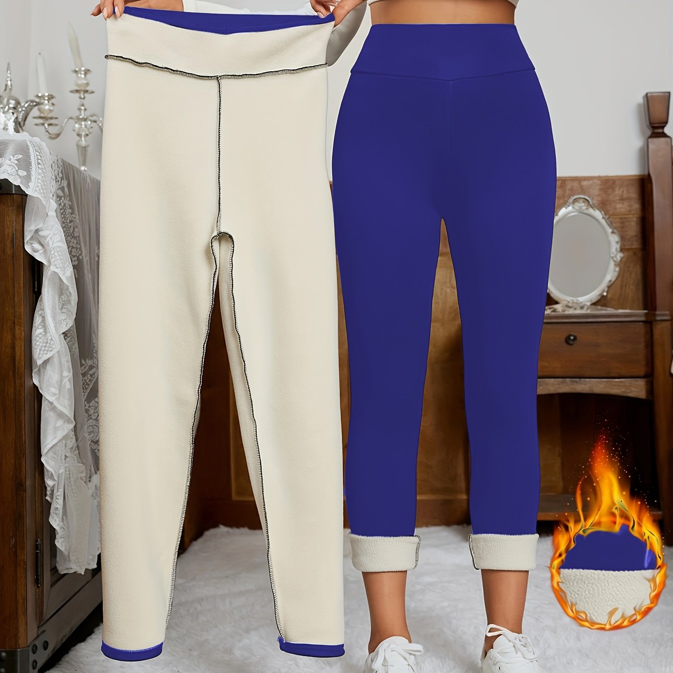 Fall and winter women's loungewear leggings and thermal underwear.