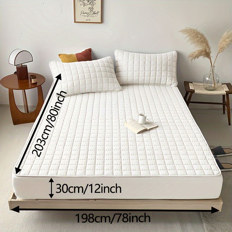 This double-layer waterproof bedsheet features a water washing and brushing treatment for ultimate comfort during sleep. The sewn stitches ensure durability, making it a perfect mattress protector for bedrooms and guest rooms. Plus, it can easily be