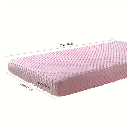 Soft and stretchy minky fitted sheet in a solid color, perfect for home use, comes in 1 piece.