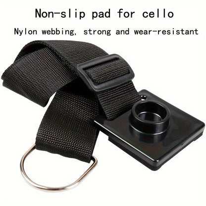 Nylon anti-slip device with black webbing strap for secure positioning of cello and violin, ideal for musicians.