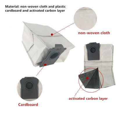 Upgrade your DREAME X20 Pro Plus Robot Vacuum with 4 Premium HEPA Filter Dust Bags - Featuring Activated Carbon Layer, Leak-Proof Design, and 3.2L Large Capacity for Integrated Mopping Robot Compatibility