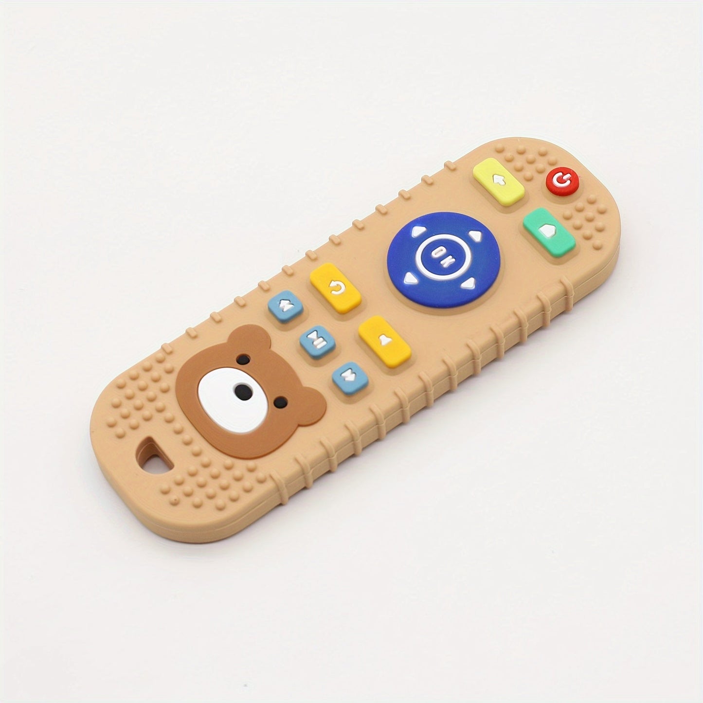 Available in beige, pink, blue, and black, the Cartoon Teddy Bear Silicone Dental Gel Remote Control is a soothing hand guard designed to prevent teeth grinding and biting.