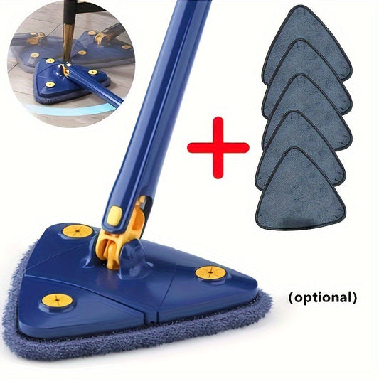 [Top Pick] Triangle Mop with 360° Rotation, Customizable Length for Effective Cleaning on Any Surface - Perfect for Home Use in Bedrooms, Bathrooms, Kitchens, Living Rooms, and Floors