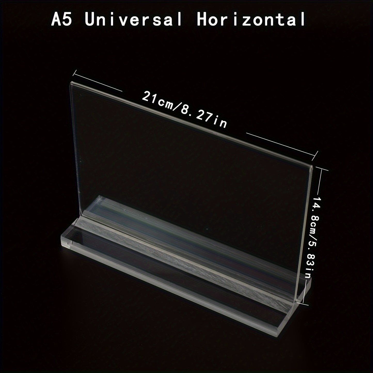 4 Acrylic Sign Holders for A5 & A6 Labels, Transparent Display Stands for Desk/Counter