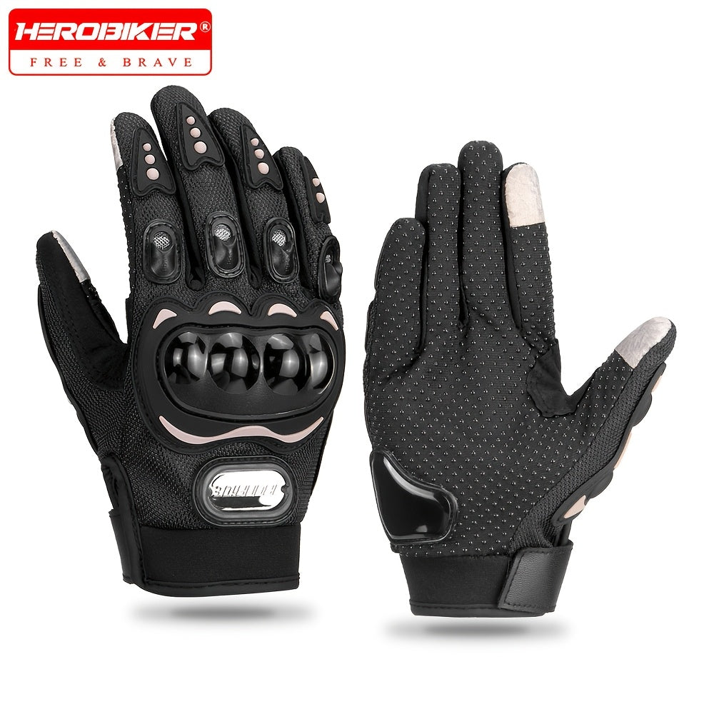 HEROBIKER Ironride Polyester Riding Gloves are hand washable and perfect for outdoor motorcycle riding in all seasons.