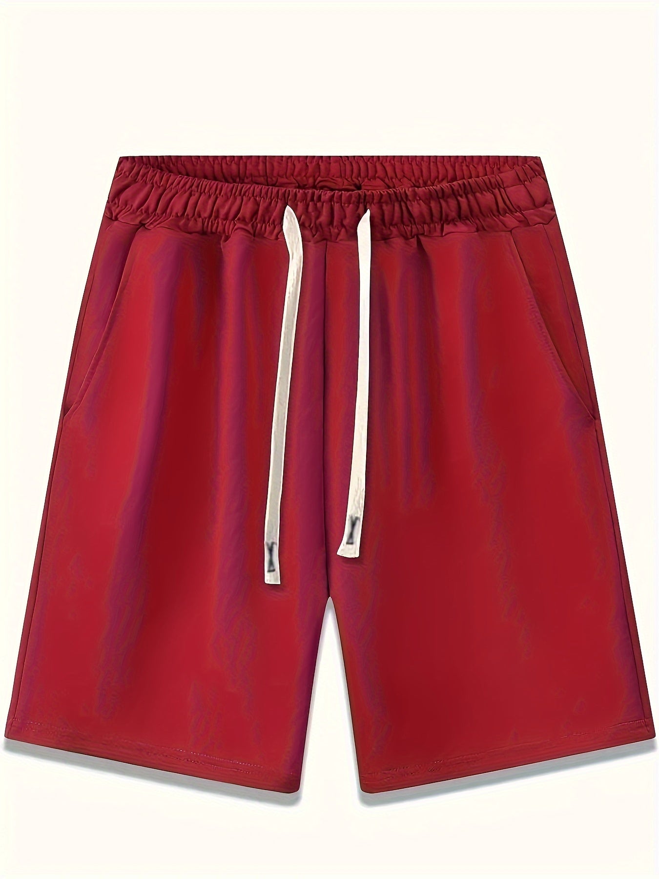 3 Plus Size Men's Casual Shorts with drawstring waist and pockets. Made of breathable polyester, machine washable.