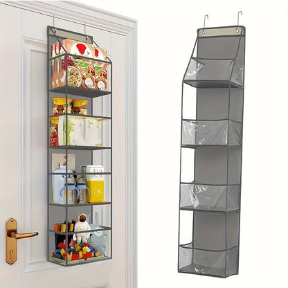 This versatile hanging organizer features four pockets and a durable fabric design, perfect for use in wardrobes, bathrooms, bedrooms, or dorm rooms. The transparent window and reinforced rack make it easy to see and access your items. Complete with two