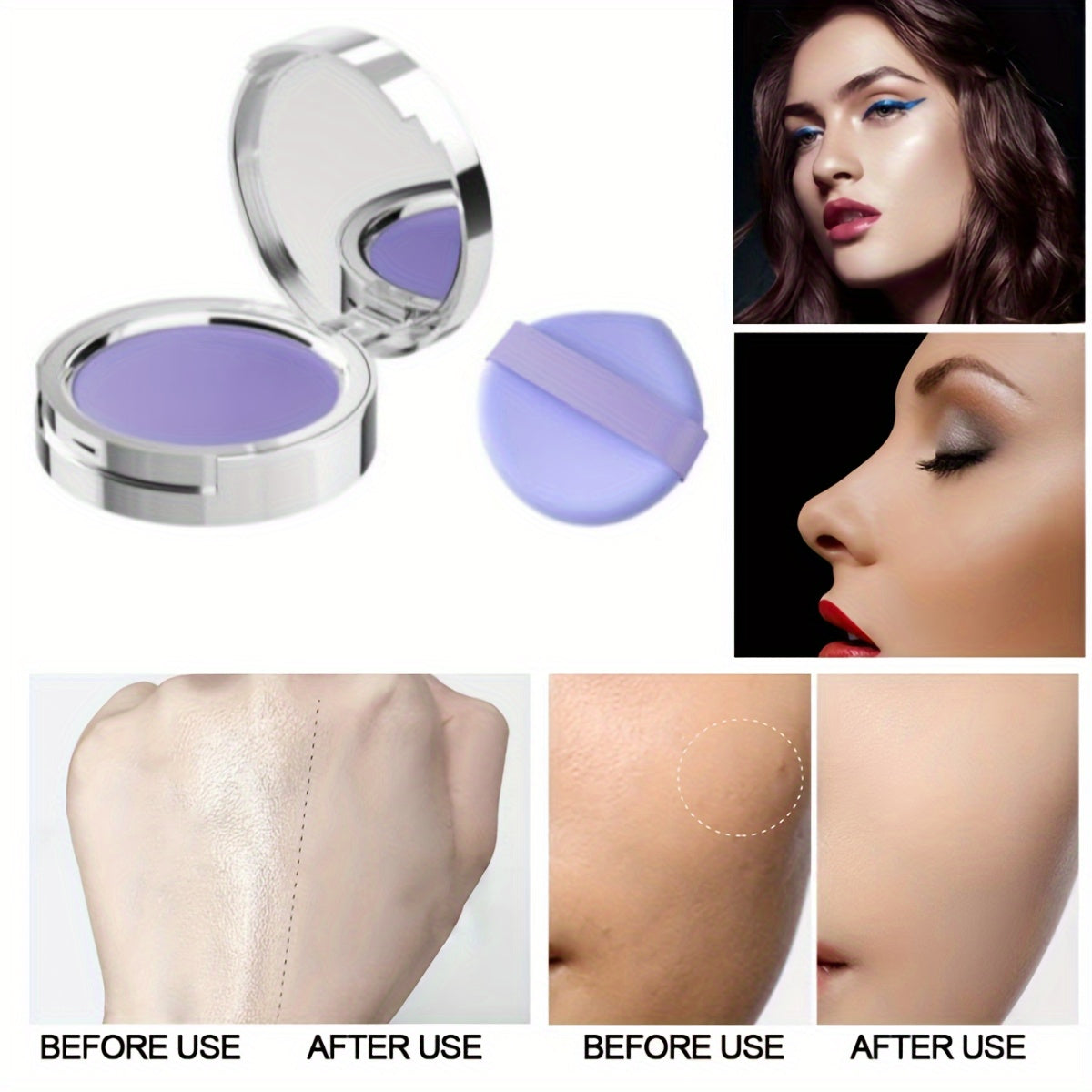 Colorless, oil-control setting powder for long-lasting, waterproof makeup.