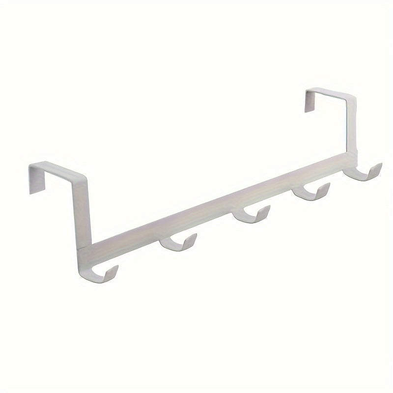 Contemporary 5-hook metal rack, 29cm long, rust-resistant with polished finish. Easy to install and suitable for hanging towels and clothes. Practical and affordable.