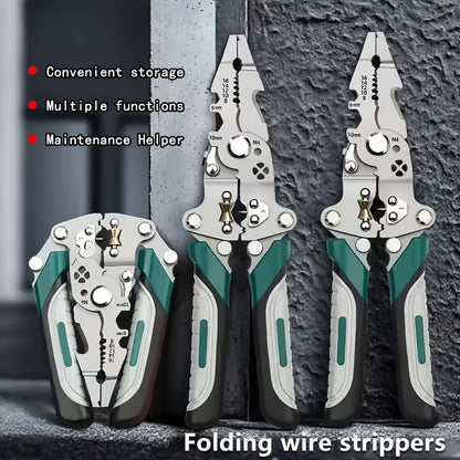 New model industrial-grade wire stripping pliers designed for electricians with multifunctional capabilities.