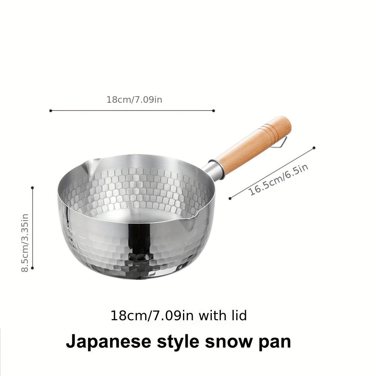 Japanese Stainless Steel Snow Pan, Household Small Milk Pan, Non-stick Pan for Food Supplements, Cooking Noodle Soup Pan, Suitable for Electromagnetic Stove, 1 Piece