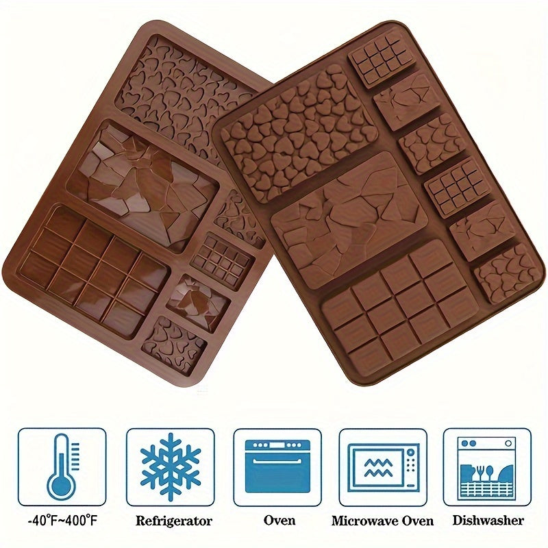 9-Cavity Silicone Mold Set for Waffles, Biscuits, and Cakes - Versatile Bakeware for Homemade Chocolate Bars, Snacks, and Desserts - Reusable and Non-Stick - Great for Home Baking