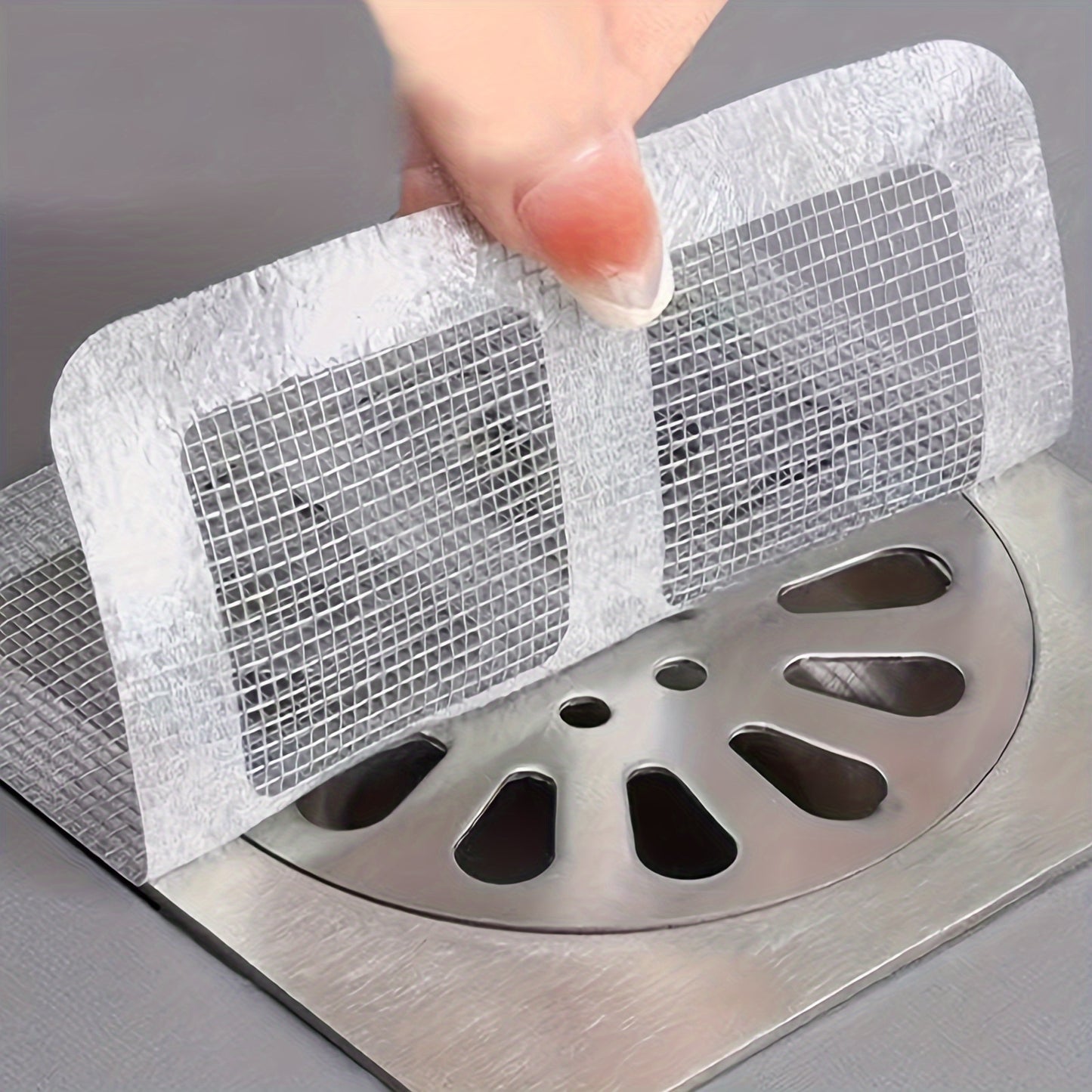 Disposable shower drain hair catcher 10pcs, for shower and bathtub, floor sink strainer filter mesh stickers.