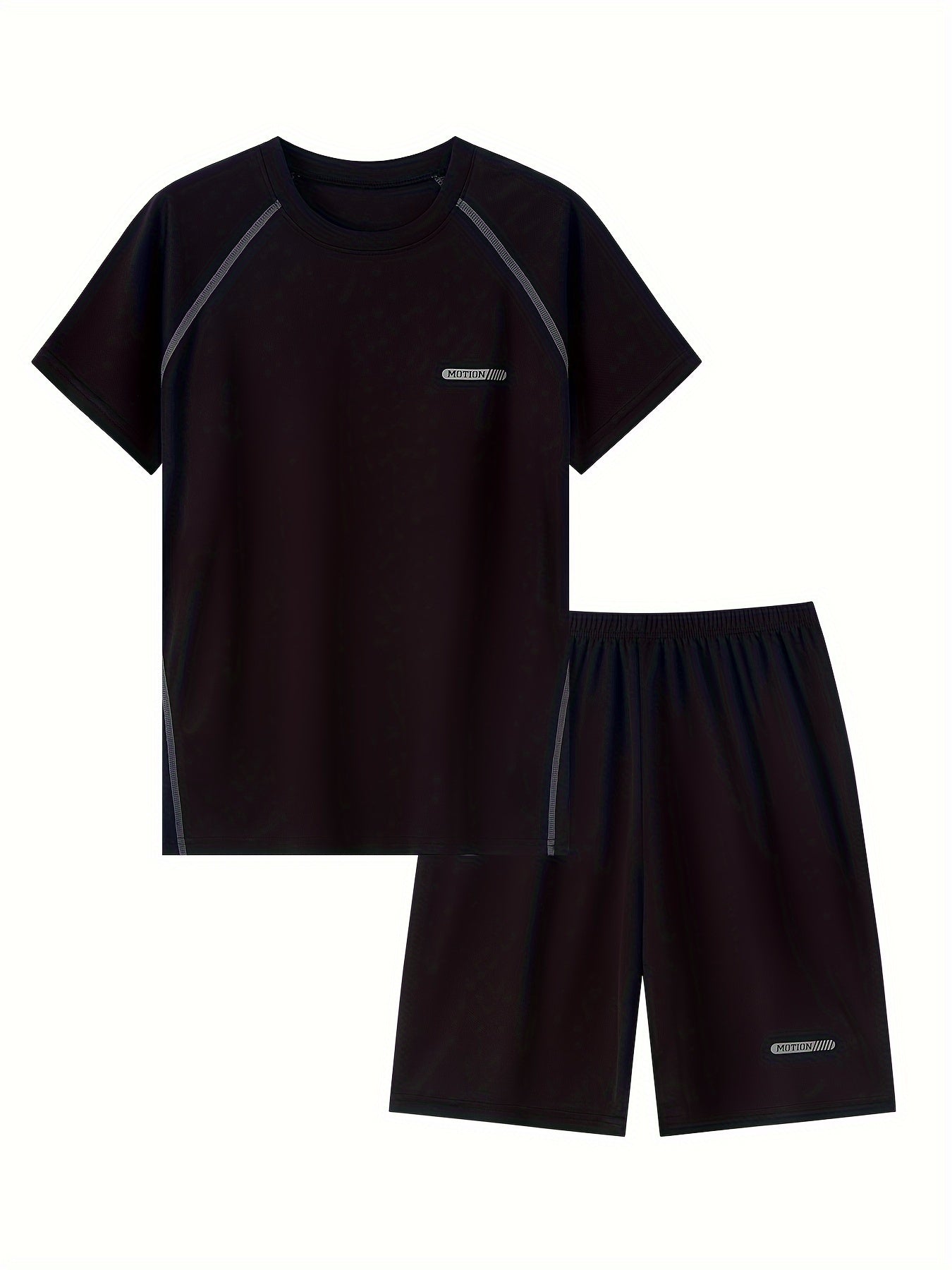 Two-piece summer athletic set for boys aged 13-16, includes quick-dry T-shirt and shorts for outdoor sports.