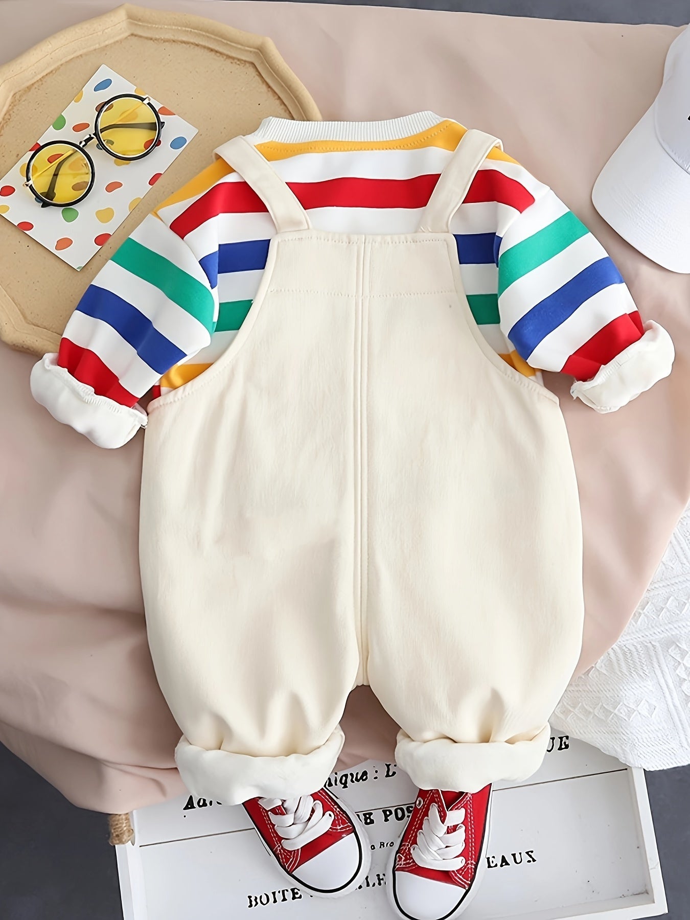 New spring and autumn outfit for infants and kids includes a stylish t-shirt and jacket combo, ideal for casual and sporty outdoor occasions.