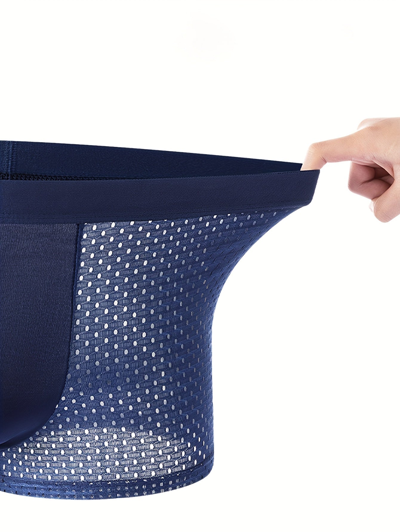 Set of 4 men's breathable mesh boxer shorts.