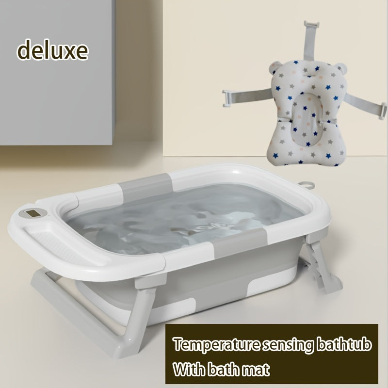 1-piece collapsible bathtub for the home, featuring a spacious design with a basic, temperature-sensing function.