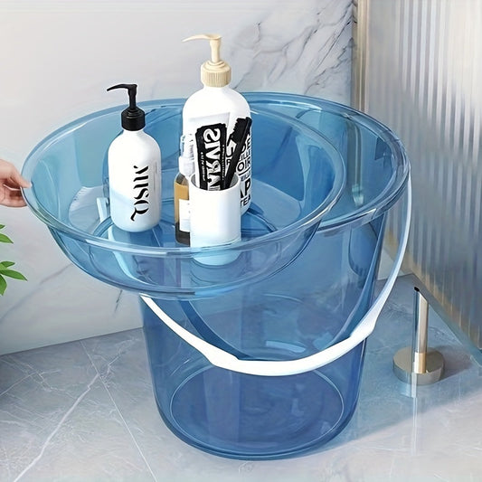 Sturdy Clear Plastic Wash Basin - Electricity-Free and Ideal for Bathroom Necessities