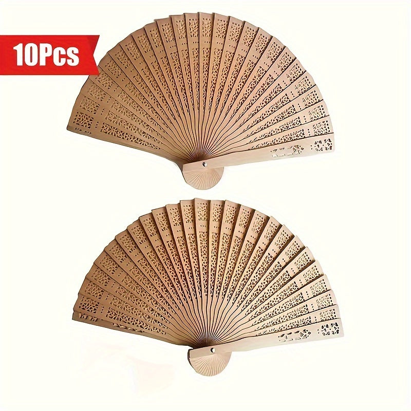 Wedding Fans Set of 10/20/30 Portable Chinese Sandalwood Fans, Perfect Wedding Gifts for Guests, Beautiful Birthday Party Decorative Painted Fans, Lovely Addition to Home Decor