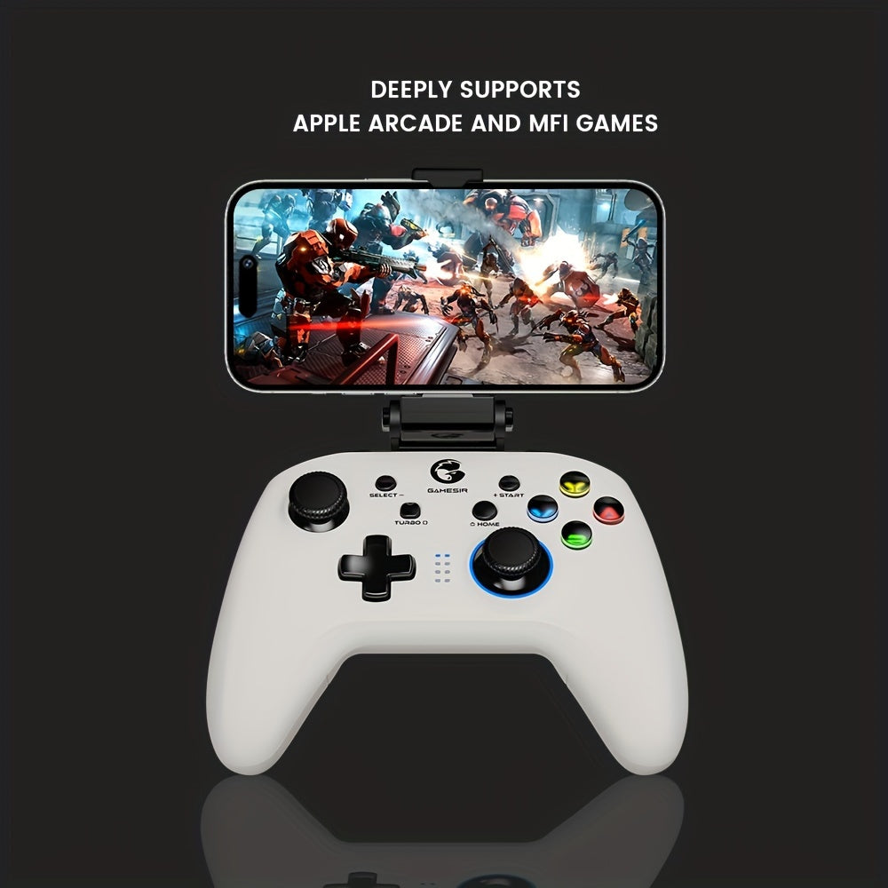 GameSir T4Pro Wireless Gaming Controller for PC/Switch/Android/iOS with Dual-Vibration, RGB LED, 4 Programmable Keys, 6-Axis Gyro.