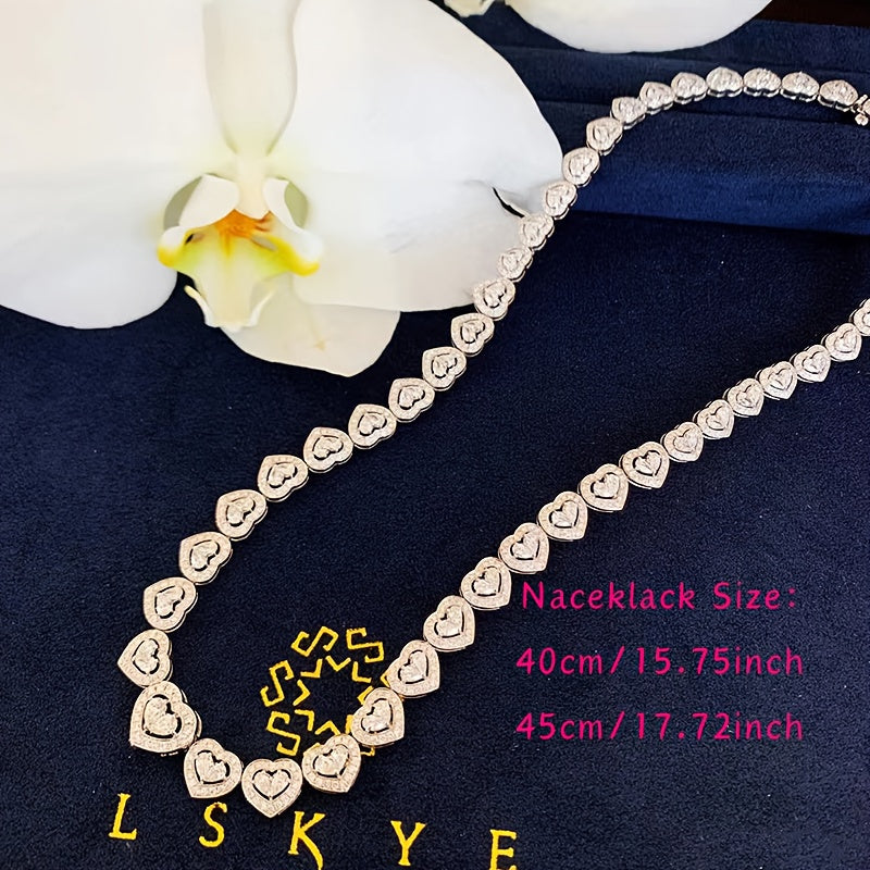 Elegant heart-shaped synthetic gemstone necklace made of 925 sterling silver, with no plating. This sexy and stylish chain is perfect for daily wear or for a special occasion. It is versatile for all seasons and makes the perfect Thanksgiving Day gift.