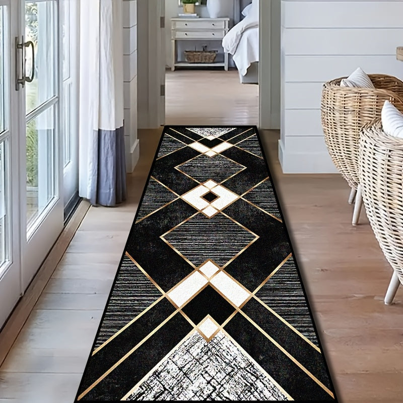 Luxurious European Style Area Rug - One Piece, Made of Polyester, 850g with Non-Slip and Waterproof Features. Stain-Resistant Rectangular Carpet that is also Machine Washable and Lightweight. Perfect for Kitchen, Hallway, Bedroom, Vanity, and Holiday