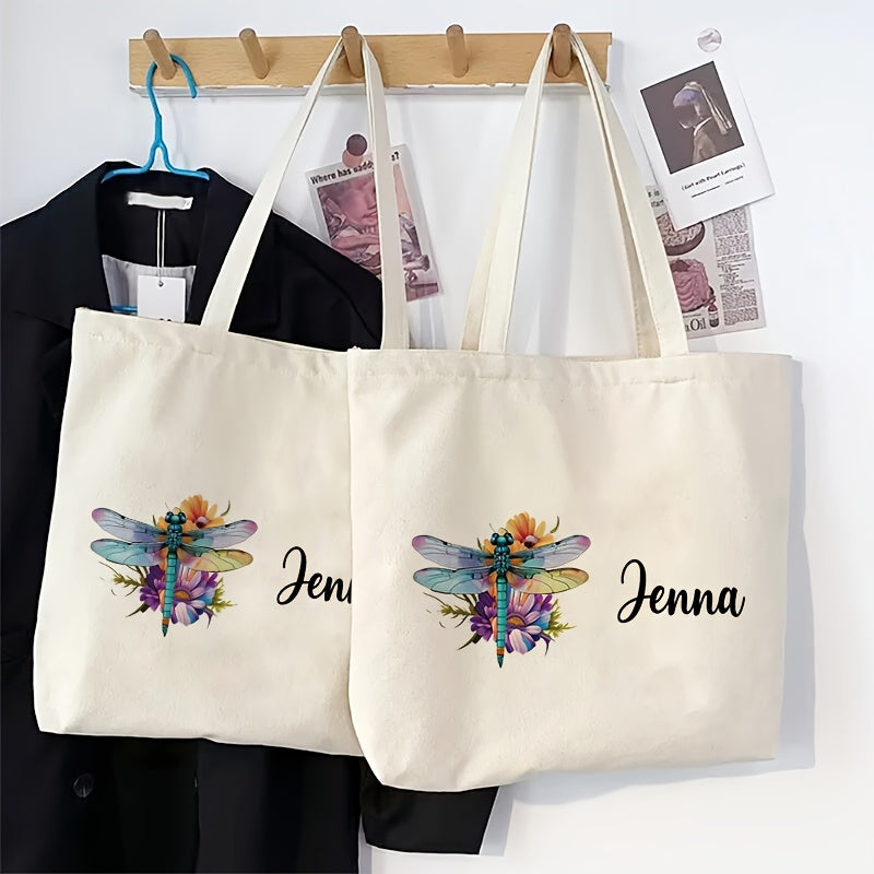 Unique Dragonfly Canvas Tote Bag - Convenient, Compact & Sturdy Shoulder Bag for Shopping, Travel & Beach - Ideal Present for Close Friends