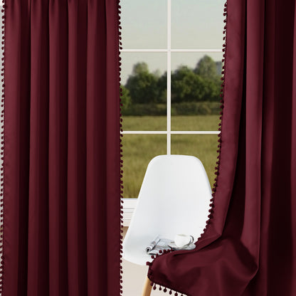 1 thermal insulated blackout curtain panel suitable for study, living room, and kitchen. This decorative curtain features a rod/pole pocket design for added privacy and energy efficiency.