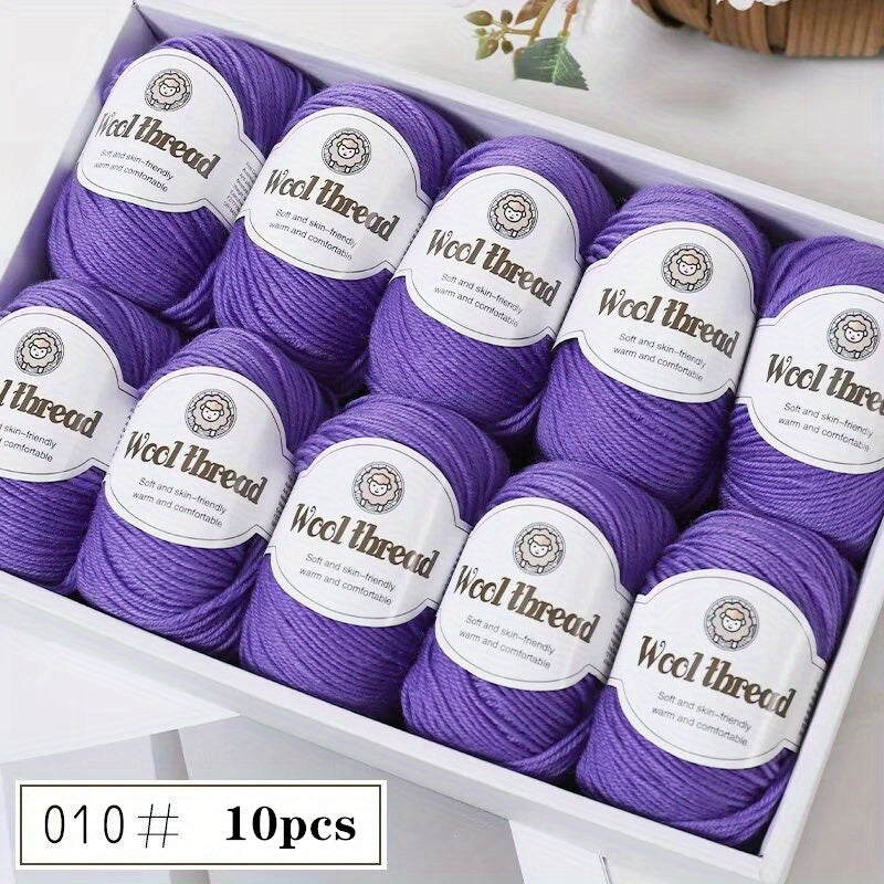 10pcs of Australian Wool Yarn [Approx. 500G/10 Balls Per Pack], Ideal for Crocheting Sweaters, Coats, Vests, Scarves, Hats, and DIY Knitwear, Soft, Warm, and Easy to Knit.