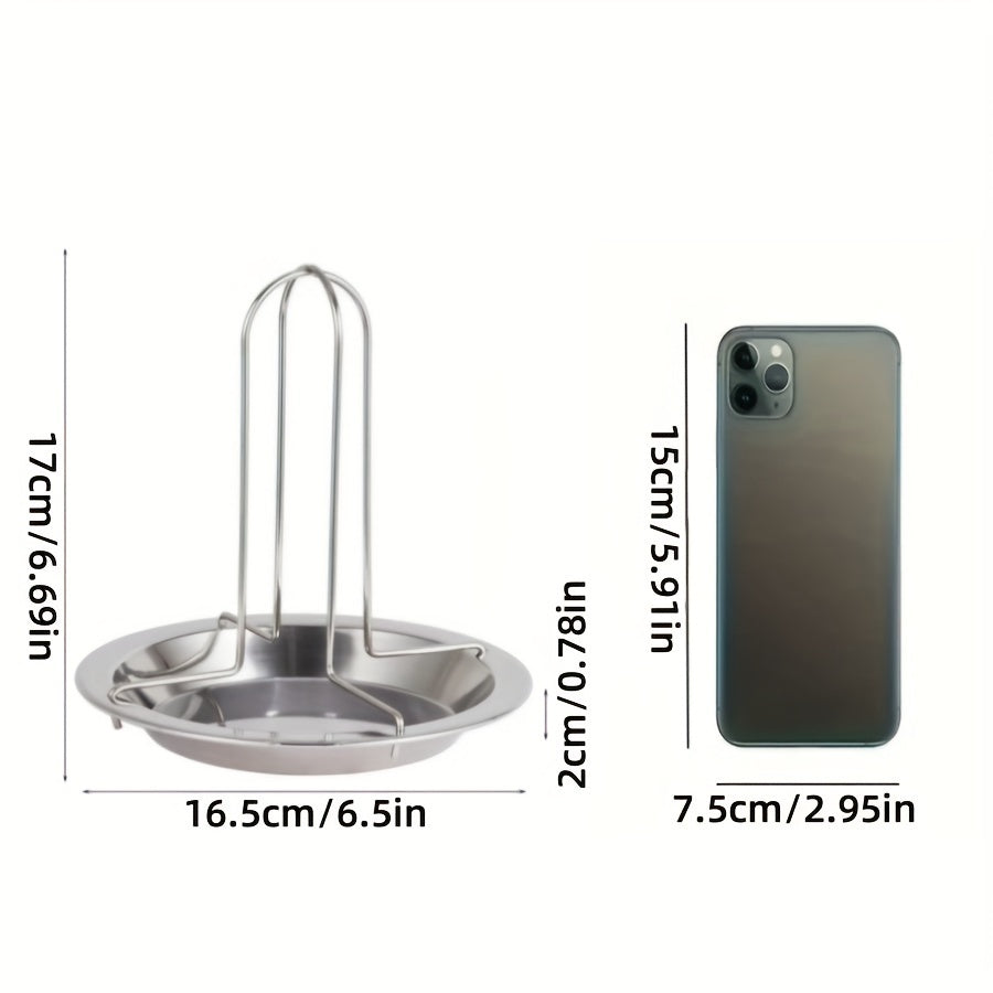 Нержавеющая стальная подставка для запекания с поддоном для сбора жира - универсальный держатель для курицы на гриле или в духовке, антипригарный и складной. Прочный стенд для кемпинга на открытом воздухе и домашнего барбекю.