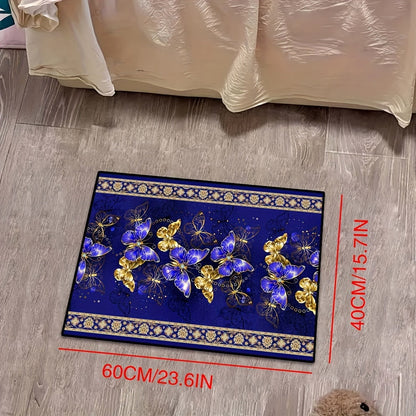 Upgrade your space with the elegant Luxurious Butterfly Pattern Crystal Velvet Runner Mat. This high-quality mat boasts a density of 850g/m² and thickness of 6mm for ultimate comfort. Featuring a non-slip backing and machine-washable design, it is