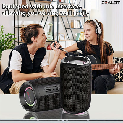 ZEALOT 20W simsiz dinamik, 3600mAh batareya, Yuqori aniqlikdagi audio, Bass kuchaytirish, Stol usti stereo ovoz, USB ulanish, Tugma boshqaruvi, 7.2 atrof-muhit, Smartfonlar/Planshetlar/Kompyuterlar uchun (Yo'q)