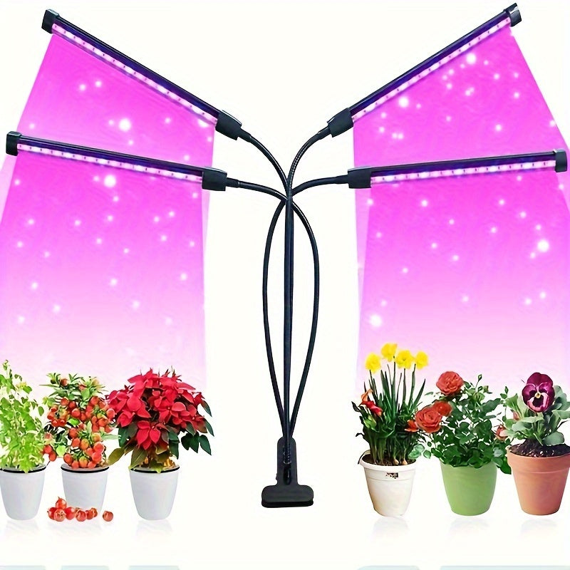 USB powered LED grow light with flexible gooseneck, full spectrum plant light, foldable design, touch control for indoor plants (adapter not included)