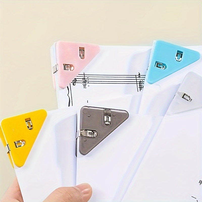 10pcs Multi-functional Office Triangle Book Clip - Plastic File Folder Organizer