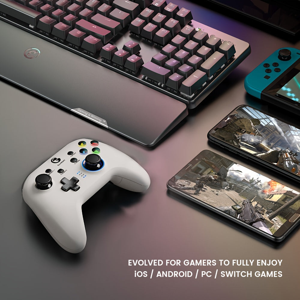 GameSir T4Pro Simsiz O'yin Boshqaruvchisi PC/Switch/Android/iOS uchun, Ikki Tezlik, RGB LED, 4 Dasturlash mumkin bo'lgan Tugma, 6-O'q Gyroskop bilan.