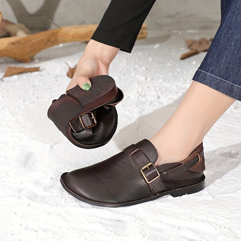 New leather women's shoes with deep mouth and handmade design are super comfortable and fashionable. These versatile and soft bottom shoes are perfect for students and mothers.