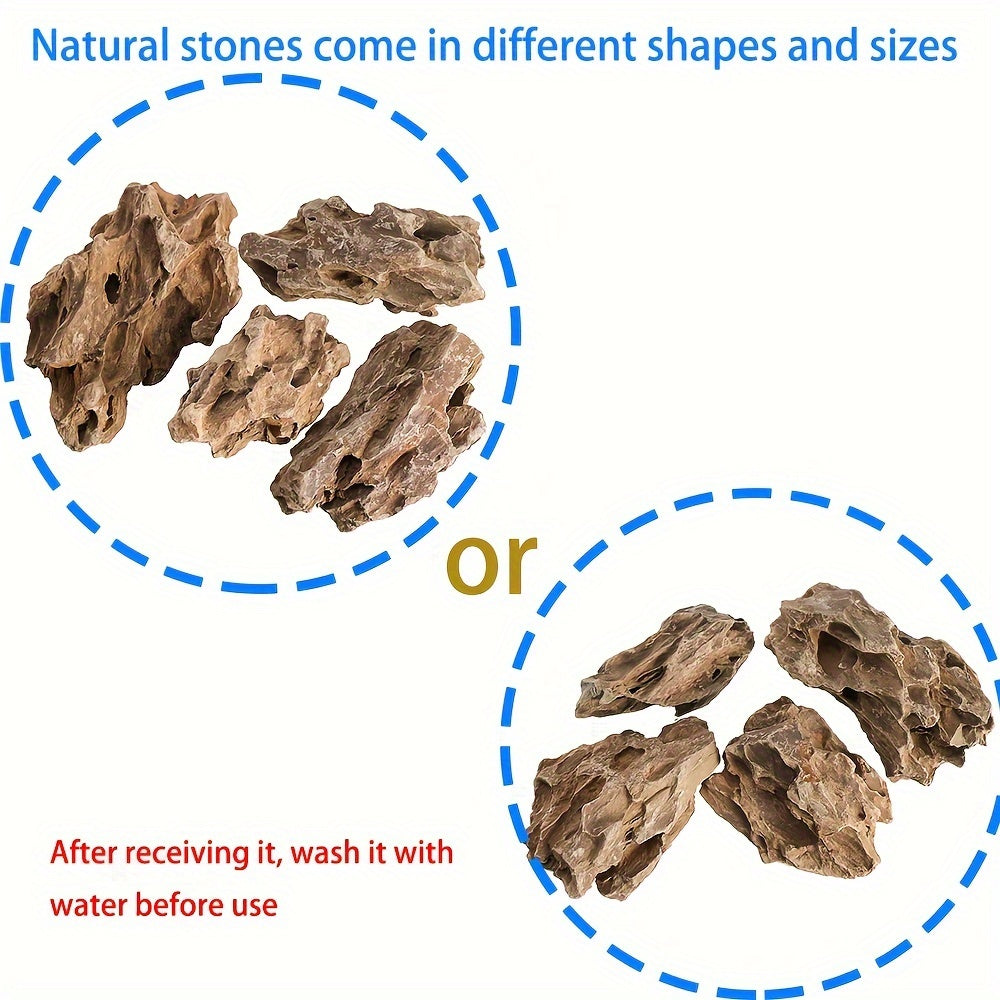 4 small loose skin stone dragon bone stones for fish tank landscape