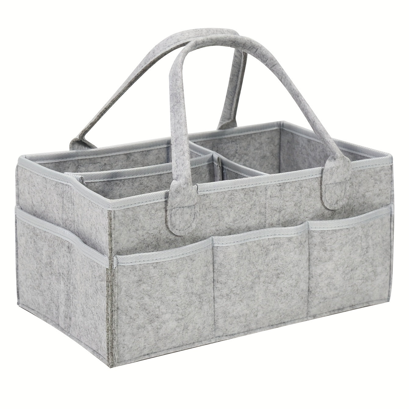 Mommy Basket Diaper Bag and Storage Box in Grey Felt Cloth - Perfect for Halloween or Christmas Gift