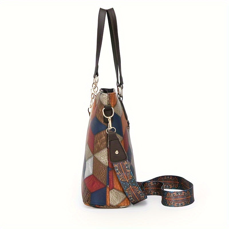 5 fashionable patchwork crossbody handbags, perfect for commuting and office use.